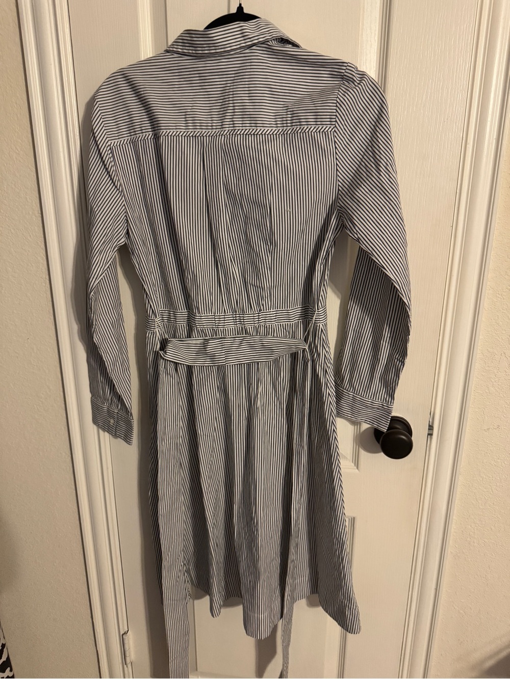 J. Crew Blue and White Striped Shirt Dress - Picture 2 of 3
